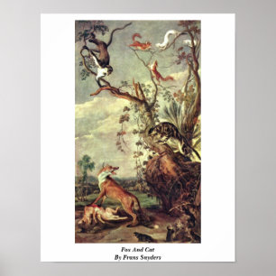 Fox and Cat von Frans Snyders Poster