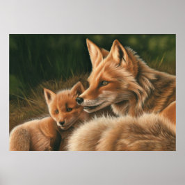 Fox and Cub Poster
