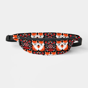 Fox and Nature Nordic Folk Art Bauchtasche