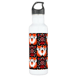 Fox and Nature Nordic Folk Art Edelstahlflasche