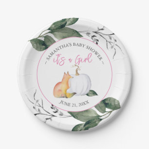 Fox and Pumpkin Baby Showthema Pappteller