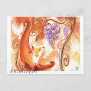 Fox and Trauben Postkarte