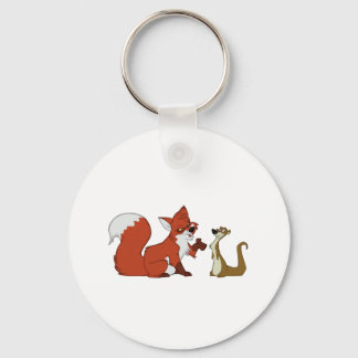 Fox and Weasel Talk Schlüsselanhänger
