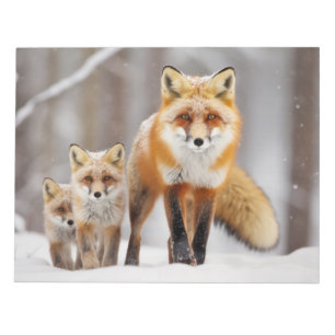 Fox Animal Family Wandering Natout Notizblock