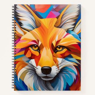 Fox Animal Portrait Farbige Malerei Notizbuch