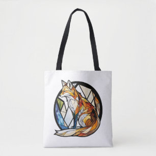 Fox Animal Portrait Gestaltetes Glas Wildnis Außen Tasche