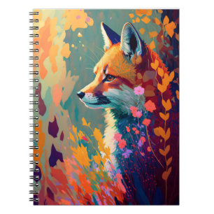 Fox Animal Portrait Malerei Art Notizblock