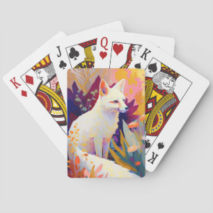 Fox Animal Portrait Malerei Art Spielkarten