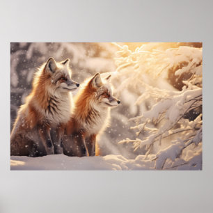 Fox Animal Wildlife Wilder Wilder Maler Poster