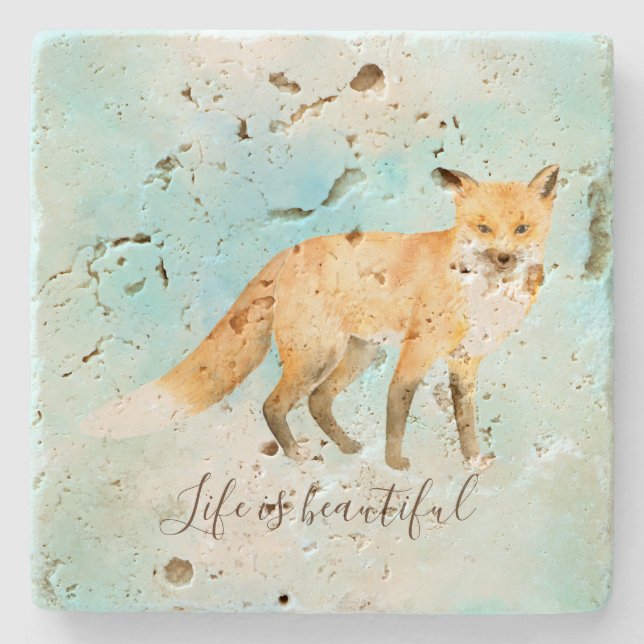 Fox Aqua Mint Untersetzer (Vorderseite)