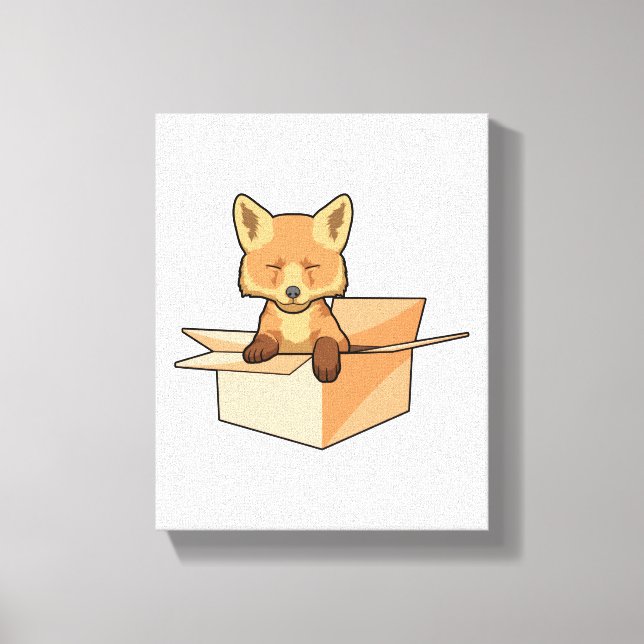 Fox as Baby in Box Leinwanddruck (Vorderseite)