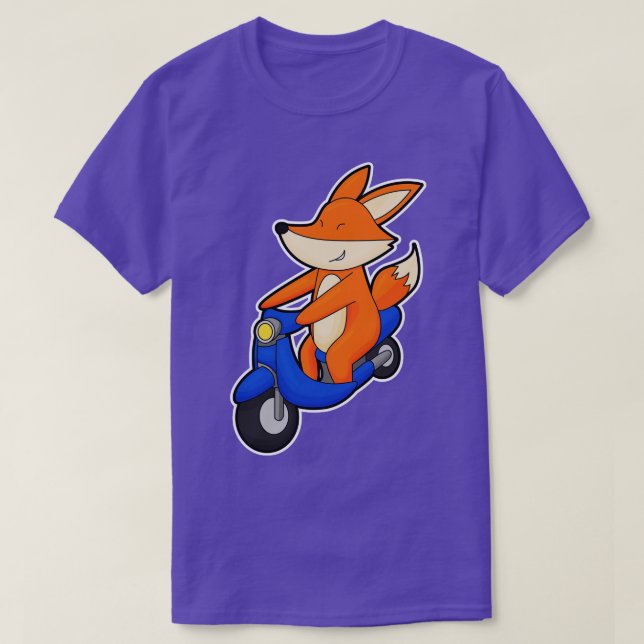 Fox as Biker with Scooter T-Shirt (Design vorne)