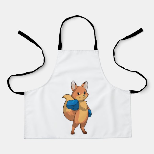 Fox as Boxer mit Boxhandschuhen Schürze (Vorderseite)