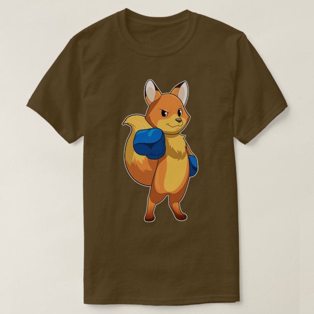 Fox As Boxer With Boxing Gloves  T-Shirt (Design vorne)