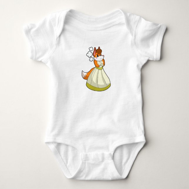 Fox as Bridge with Wedding Dress.PNG Baby Strampler (Vorderseite)