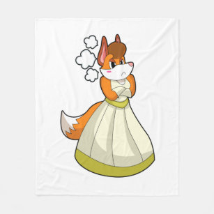 Fox as Bridge with Wedding Dress.PNG Fleecedecke