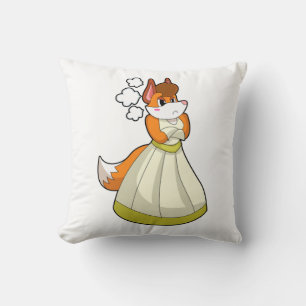 Fox as Bridge with Wedding Dress.PNG Kissen