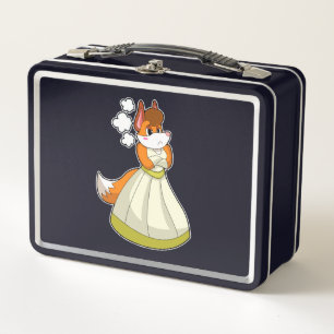 Fox as Bridge with Wedding Dress.PNG Metall Brotdose
