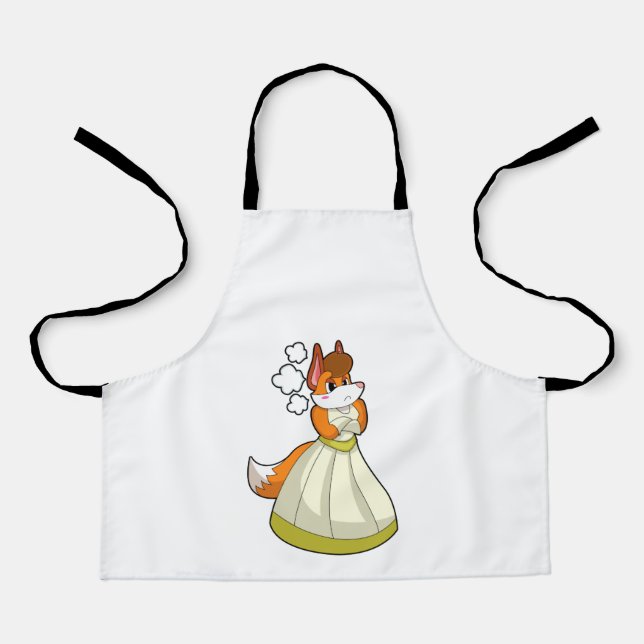 Fox as Bridge with Wedding Dress.PNG Schürze (Vorderseite)