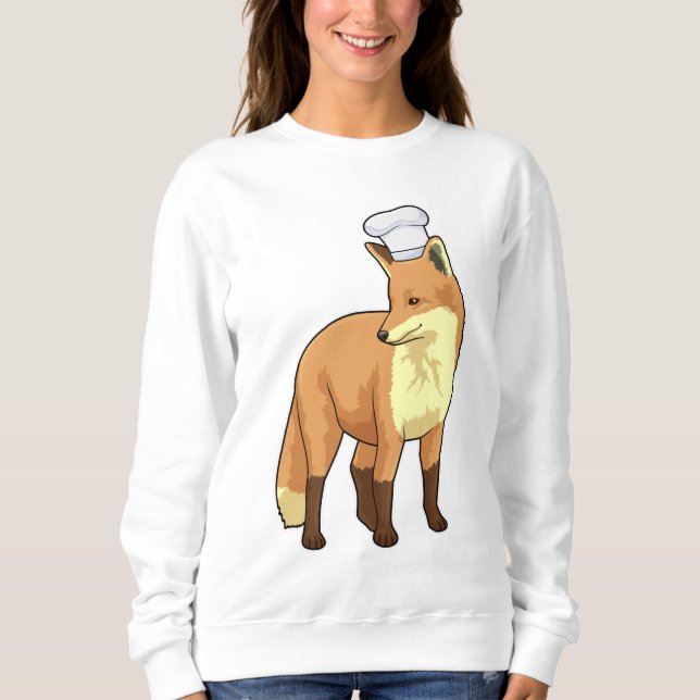 Fox as Cook mit Koch Hut Sweatshirt (Vorderseite)