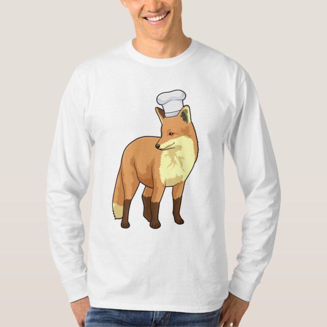 Fox as Cook mit Koch Hut T-Shirt (Vorderseite)