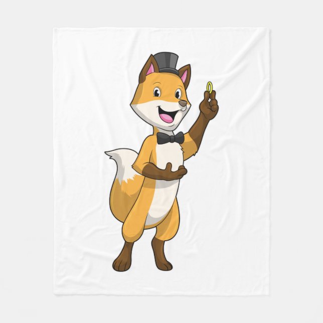 Fox as Groom mit Hochzeitsring Fleecedecke (Vorderseite)