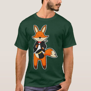 Fox as Magician with Magic Wand Hat T-Shirt