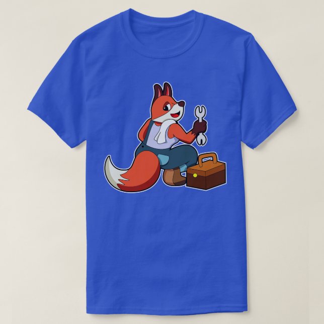 Fox as Mechatronics Engineer with Tool box T-Shirt (Design vorne)