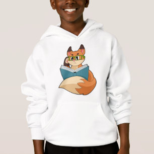 Fox as Nerd with Book & Glasses Hoodie