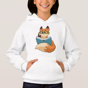Fox as Nerd with Book & Glasses Hoodie