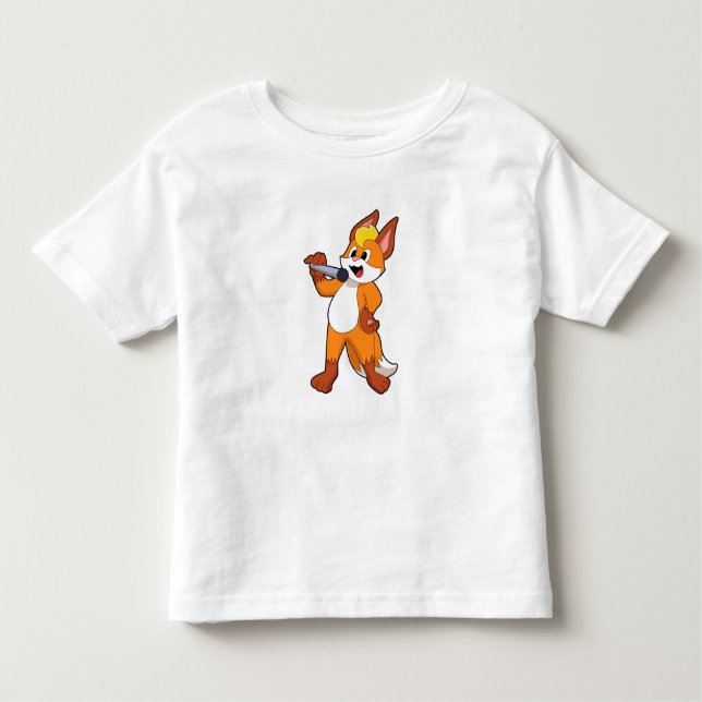 Fox as Sänger mit Mikrofon Kleinkind T-shirt (Vorderseite)