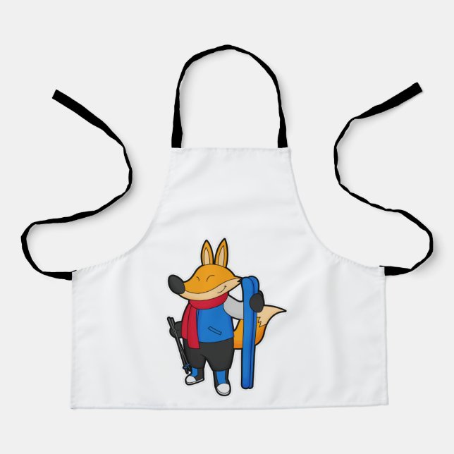 Fox as Skier mit Ski Schürze (Vorderseite)