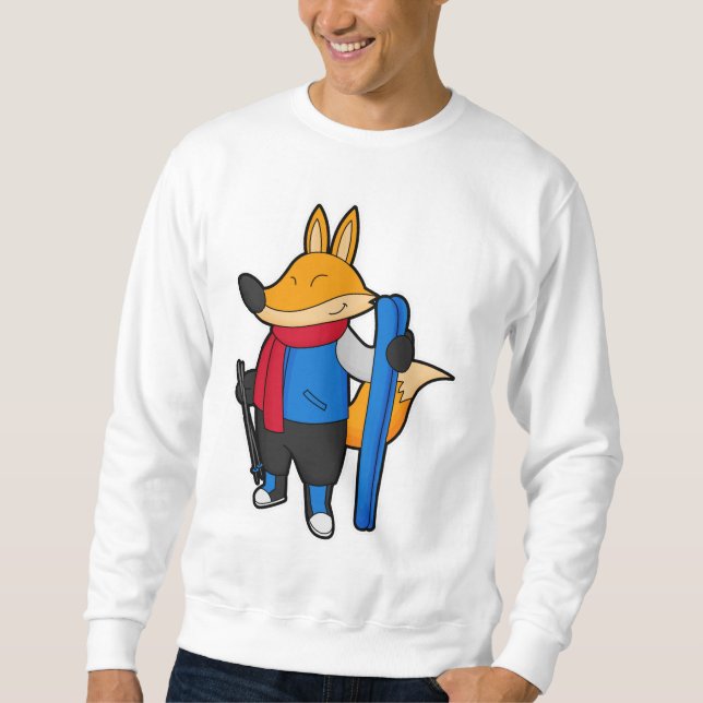 Fox as Skier mit Ski Sweatshirt (Vorderseite)