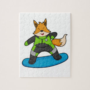 Fox as Snowboarder with Snowboard