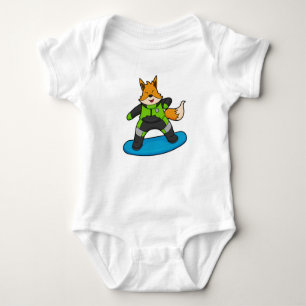Fox as Snowboarder with Snowboard Baby Strampler