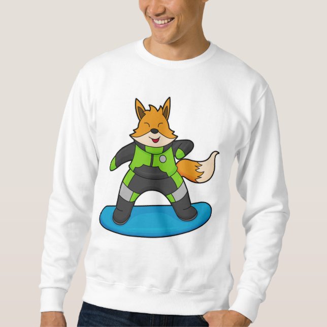 Fox as Snowboarder with Snowboard Sweatshirt (Vorderseite)