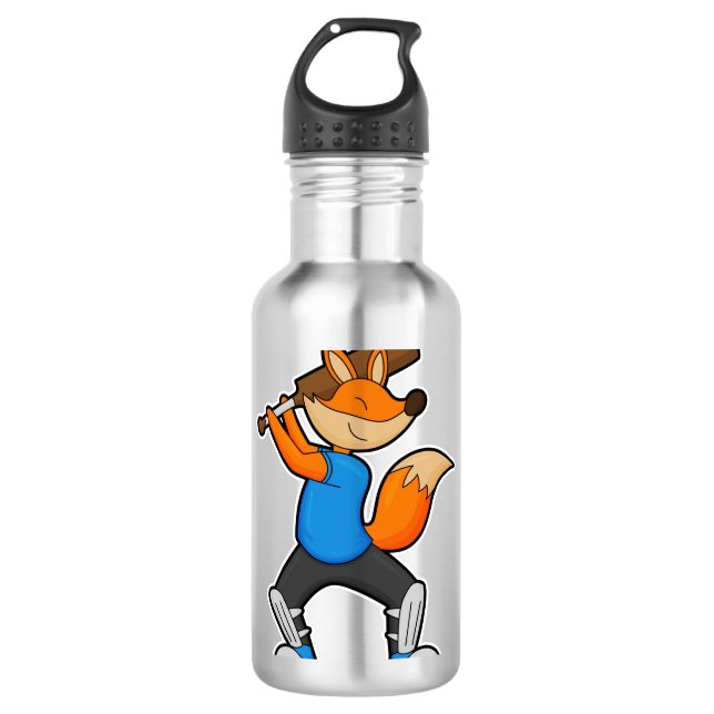 Fox auf Cricket mit Cricket Flex Edelstahlflasche (Vorderseite)