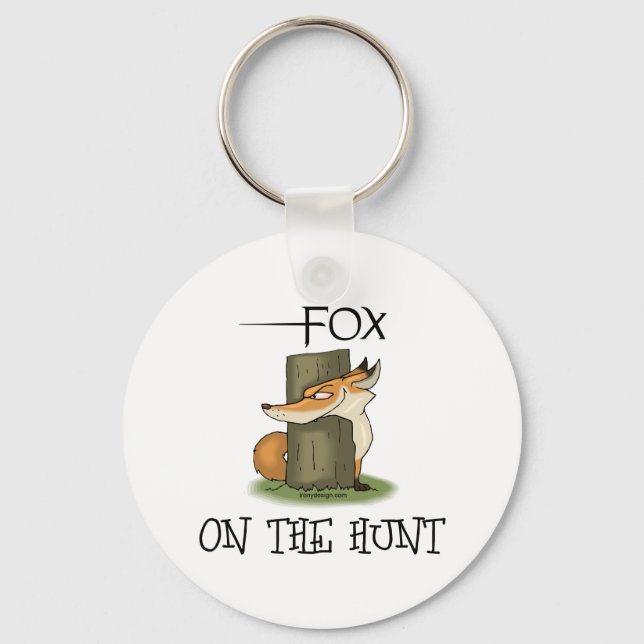 Fox auf der Jagd Schlüsselanhänger (Vorderseite)
