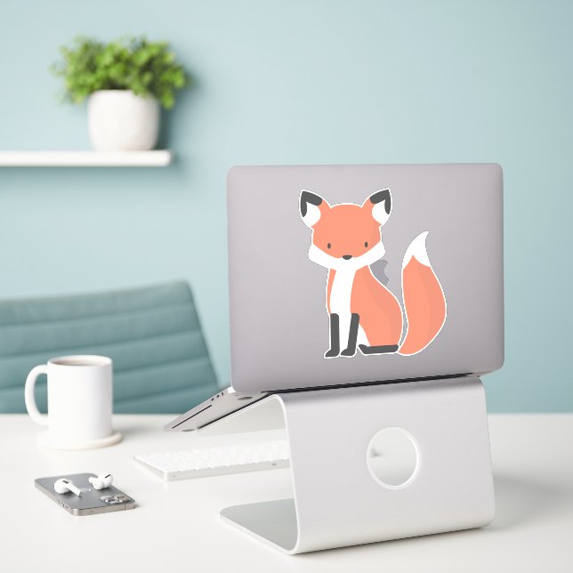 Fox Aufkleber (Laptop auf Schreibtisch)