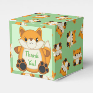 Fox Baby Dusche grün Geschenkschachtel