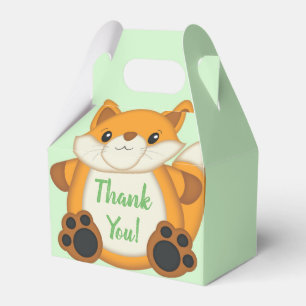 Fox Baby Dusche grün Geschenkschachtel