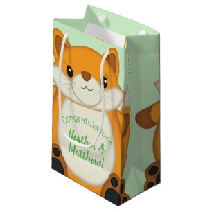 Fox Baby Dusche grün Kleine Geschenktüte