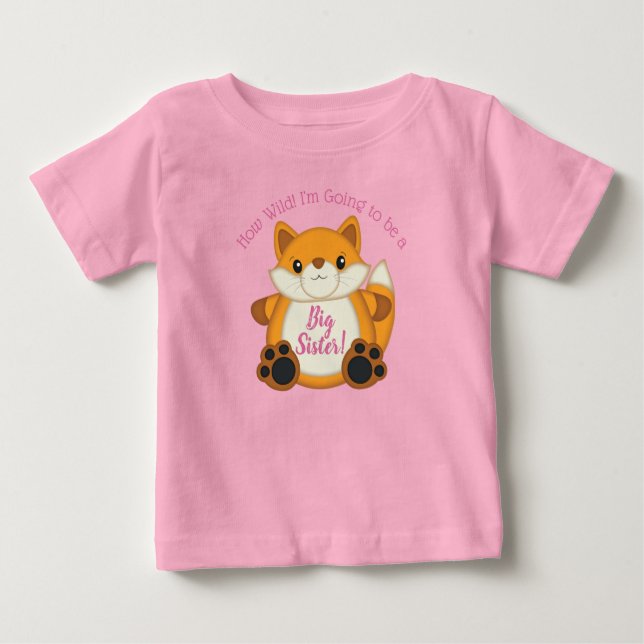 Fox Baby Dusche Pink T-shirt (Vorderseite)