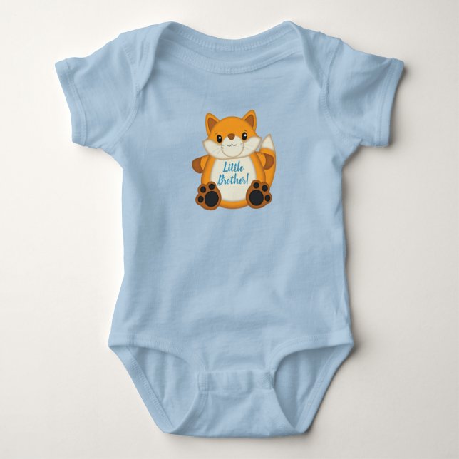 Fox Baby Shower Blue Baby Strampler (Vorderseite)