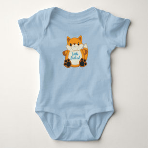 Fox Baby Shower Blue Strampler