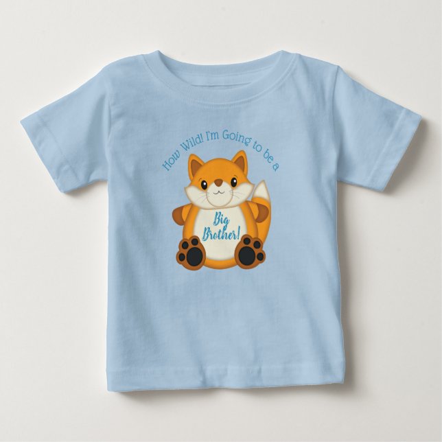 Fox Baby Shower Blue T-shirt (Vorderseite)