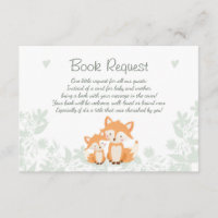 Fox Baby Shower Bringen Sie eine Buchkarte mit dem