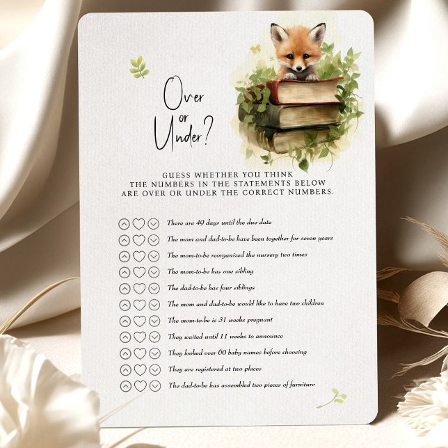 Fox Baby Shower Game Over oder Under? Einladung (Von Creator hochgeladen)
