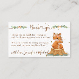 Fox Baby Shower New Mommy Vielen Dank Begleitkarte