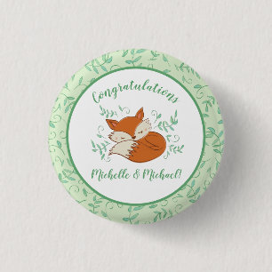 Fox Baby Shower Woodland Tiere Button